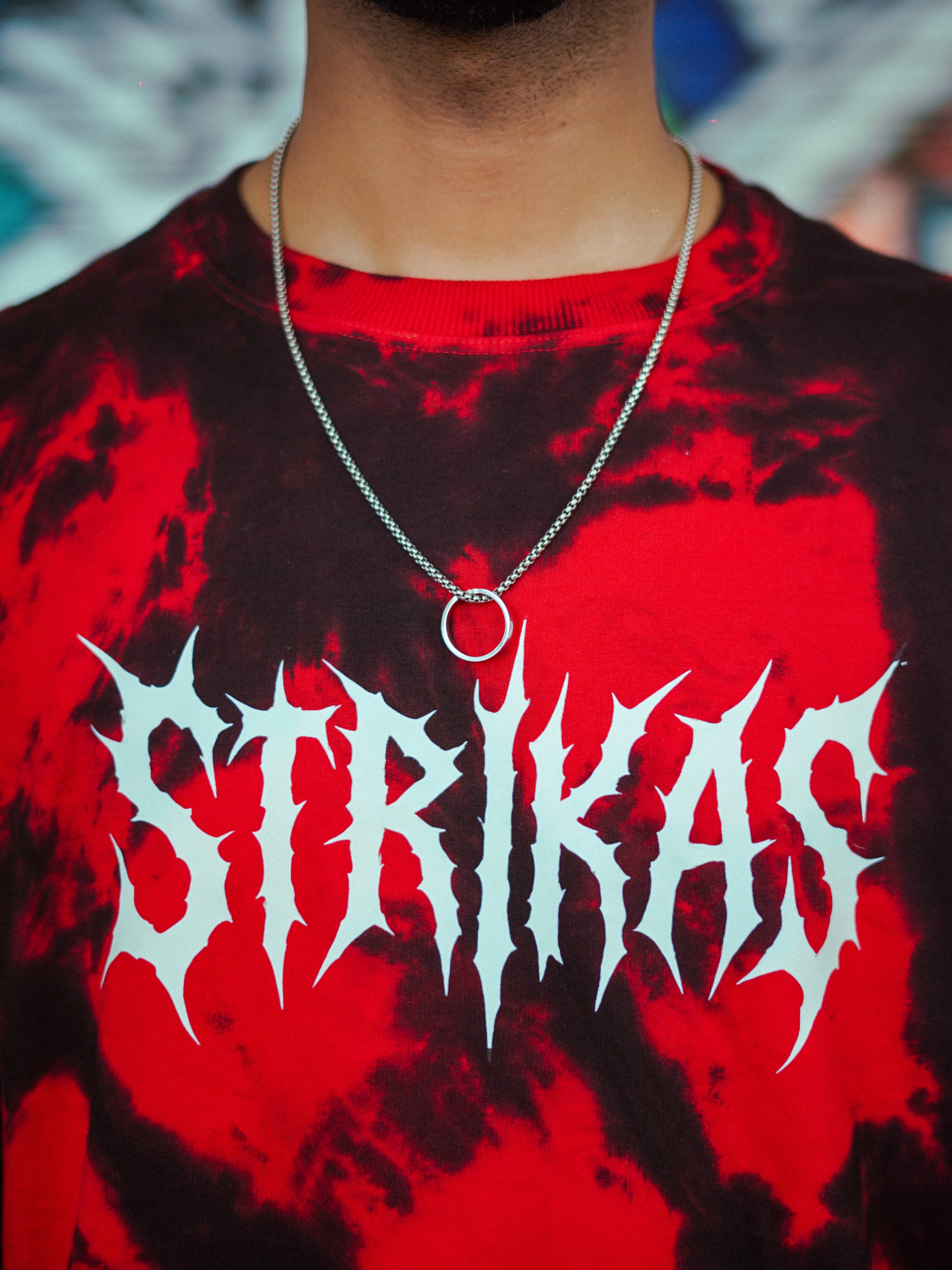 Strikas Red Tie-Dye Oversized T-Shirt - 240 GSM | 100% Cotton